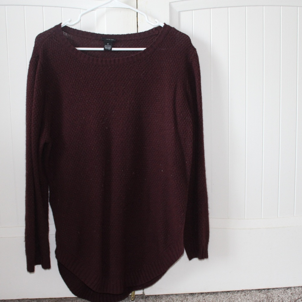 Maroon Sweater with Side Slits